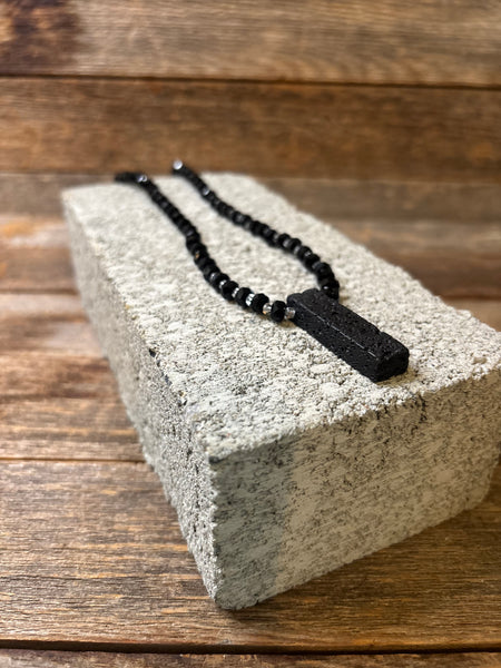 Black Lava Stone Statement Necklace
