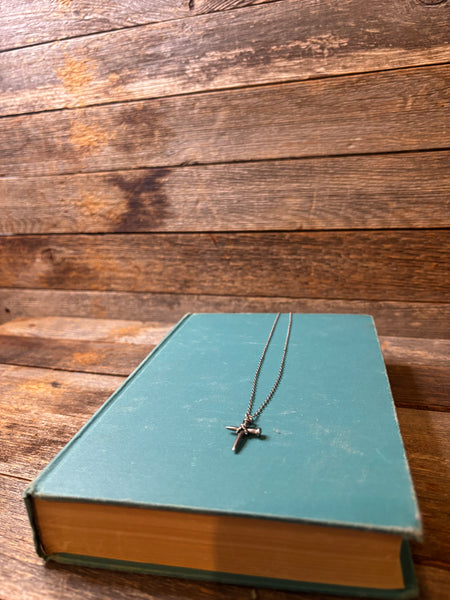 Silver Nail Cross Necklace
