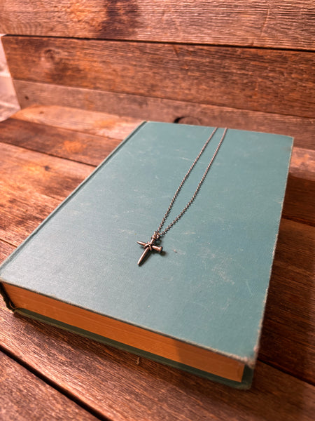 Silver Nail Cross Necklace