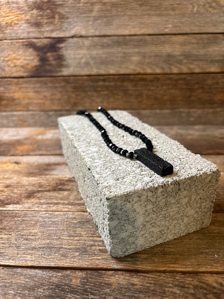 Black Lava Stone Statement Necklace